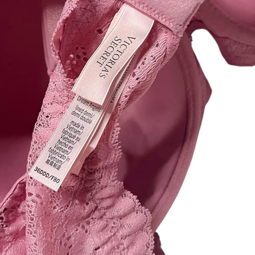 Victoria's Secret Twinkle Strap Lace Classic-Coverage Demi Bra Dusk Mauve 36DDD